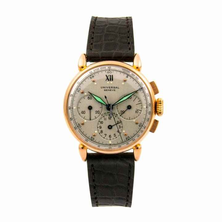 Universal Genève Compax 1943 Rotgold Chronograph Handaufzug Revision bei UG 1 Jahr Garantie 
