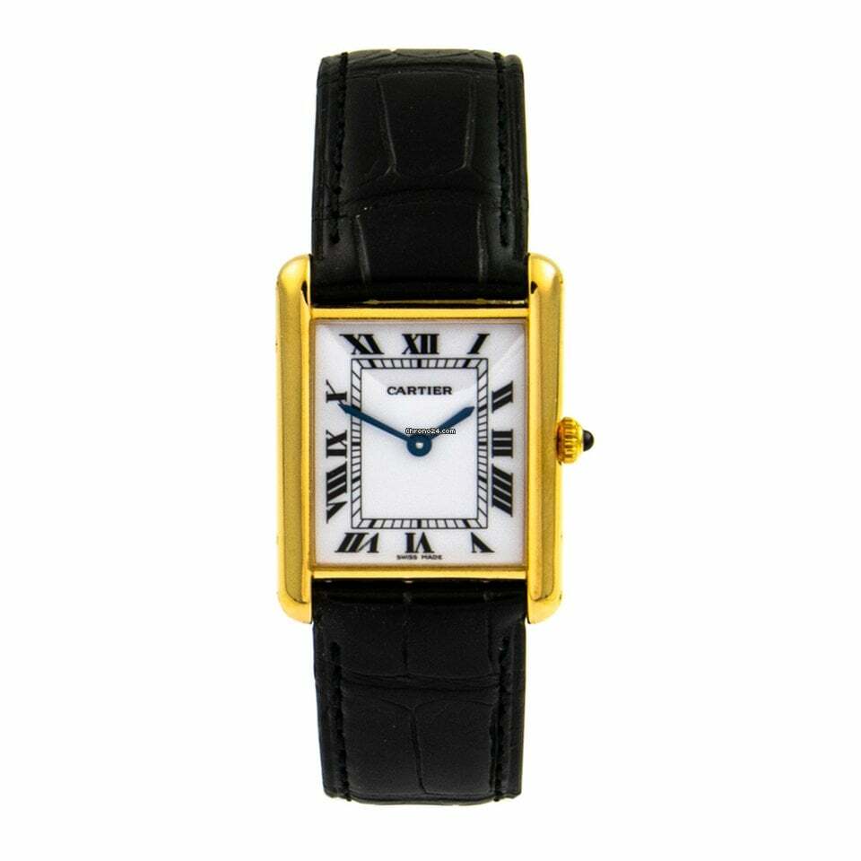 Cartier Tank Française Gold 750 18kt Leder Revison bei Cartier Garantie