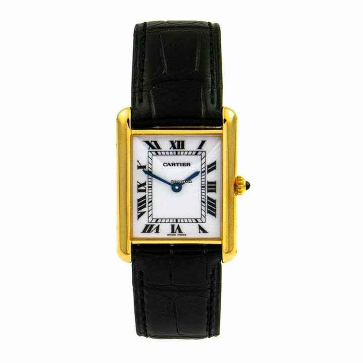 Cartier Tank Française Gold 750 18kt Leder Revison bei Cartier Garantie 