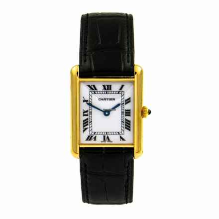Cartier Tank Française Gold 750 18kt Leder Revison bei Cartier Garantie 
