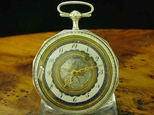  925 Silber Open Face Spindeltaschenuhr Schlüsselaufzug / Durchmesser 52,6 Mm </h1> 