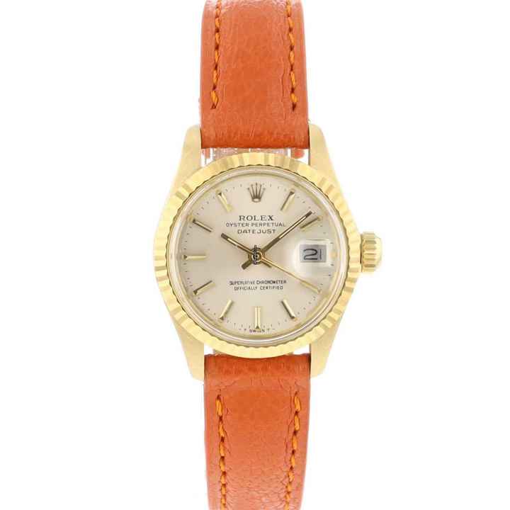  Rolex Lady-Datejust 26 Yellow Gold Fluted Silver Dial </h1> 