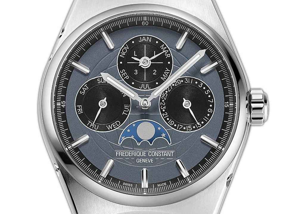  Frederique Constant Manufacture Slimline Perpetual Calendar Highlife Perpetual Calendar Stahl Automatik Armband Stahl Limitiert 41mm Ref.FC-775G4NH6B Box&Pap. Full Set Neu 