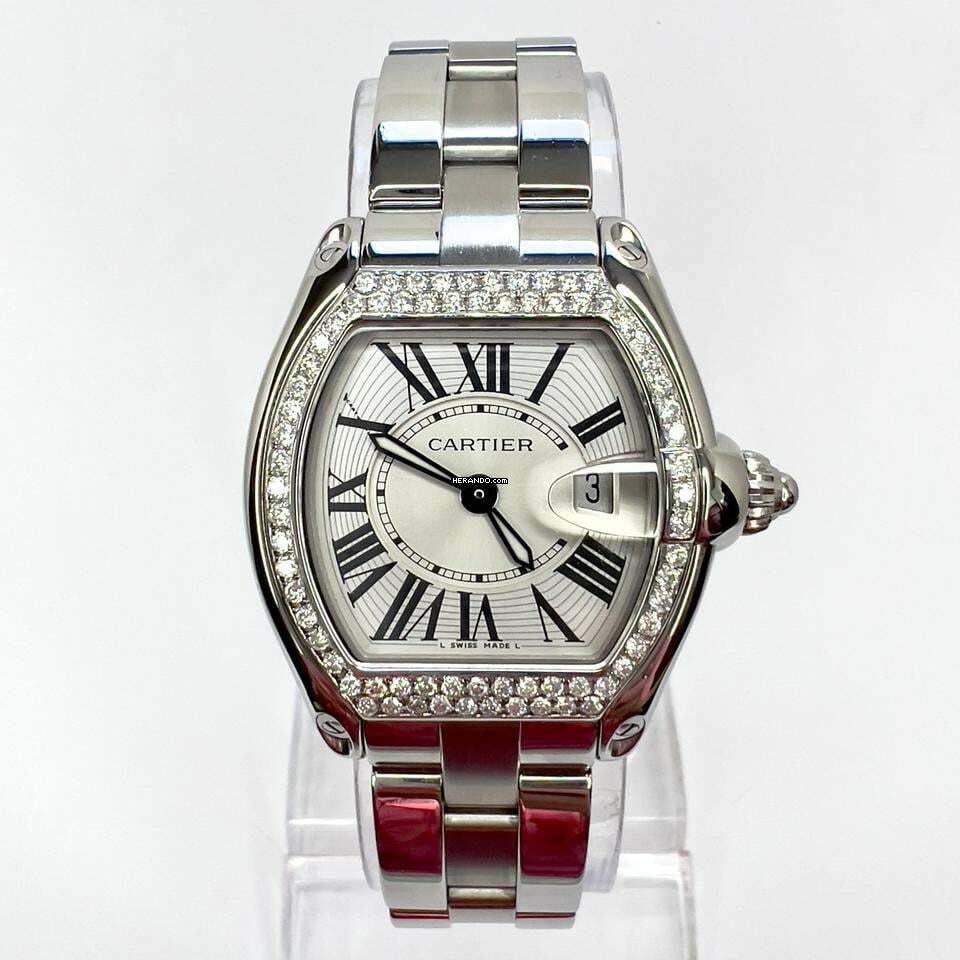  Cartier Roadster Quartz 31mm Steel 0.75TCW DIAMOND Watch </h1> 
