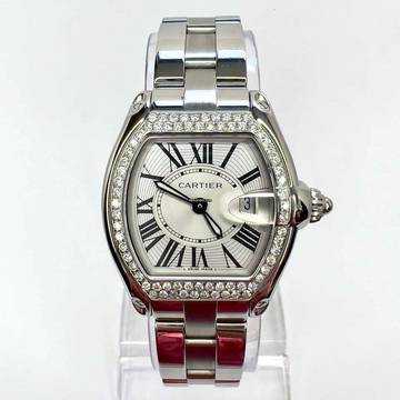  Cartier Roadster Quartz 31mm Steel 0.75TCW DIAMOND Watch </h1> 