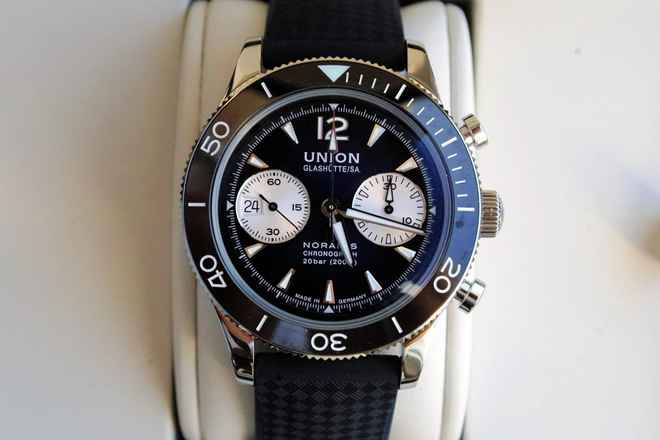  Union Glashütte Noramis Chronograph Sport Chronograph Blue NEW FULL SET  