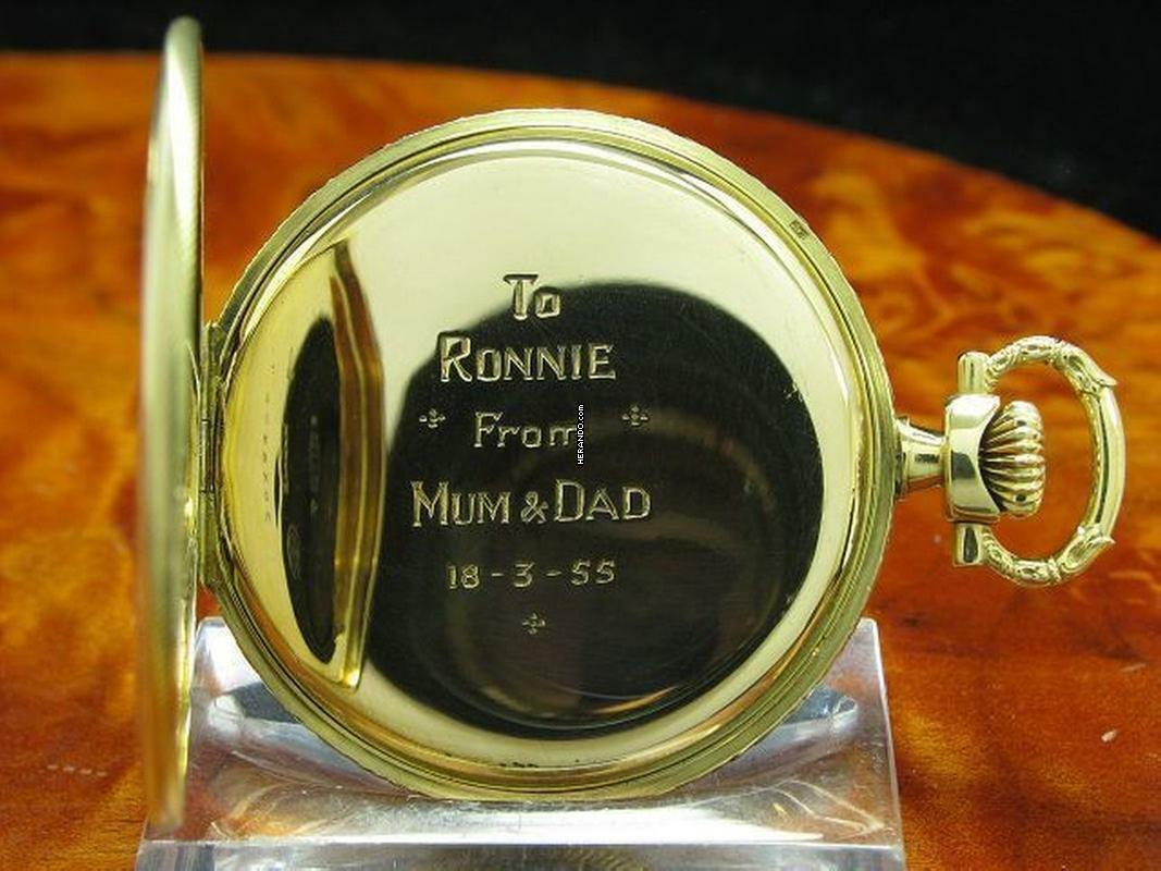 Thumbnail von Eterna Open Face 14kt 585 Gold Taschenuhr Chronometer / Kaliber 301 </h1>