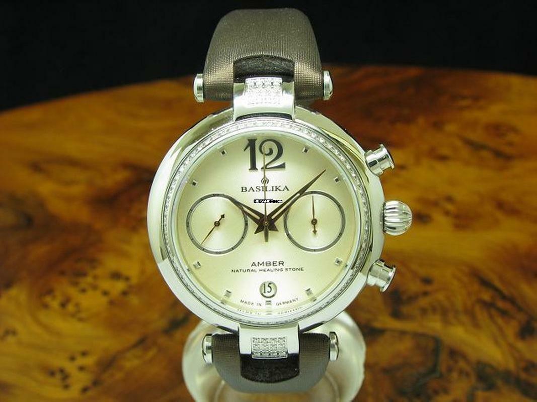 Basilika Amber Edelstahl Handaufzug Damenuhr Diamant Besatz / Ref 3133.7887702d </h1>