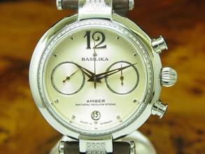 Thumbnail von Basilika Amber Edelstahl Handaufzug Damenuhr Diamant Besatz / Ref 3133.7887702d </h1>