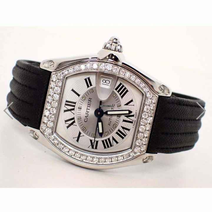  Cartier Roadster 2510 Automatic 38mm Steel ~1TCW DIAMOND Watch </h1> 