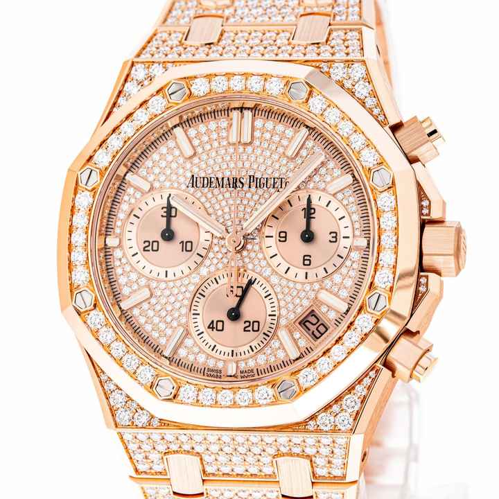  Audemars Piguet Royal Oak Chronograph 41 Chronograph Rose Gold ORIGINAL ICED OUT Diamonds 50th Anniversary 26242OR 