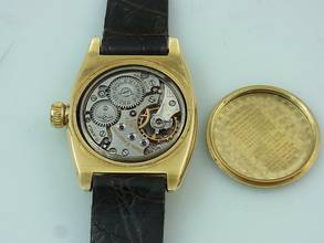 Thumbnail von Rolex Oyster Bubble Black 18k/750 Gold Handaufzug Kl. Sekunde Vintage Herrenuhr </h1>