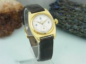 Thumbnail von Rolex Oyster Bubble Black 18k/750 Gold Handaufzug Kl. Sekunde Vintage Herrenuhr </h1>