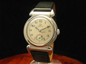 Thumbnail von Omega Kuhhorn Edelstahl Handaufzug Herrenuhr Von Ca. 1935 / Kaliber 26.5s0b T2 </h1>