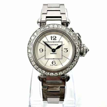  Cartier Pasha Quartz 26mm Steel 1.36TCW DIAMOND Watch </h1> 