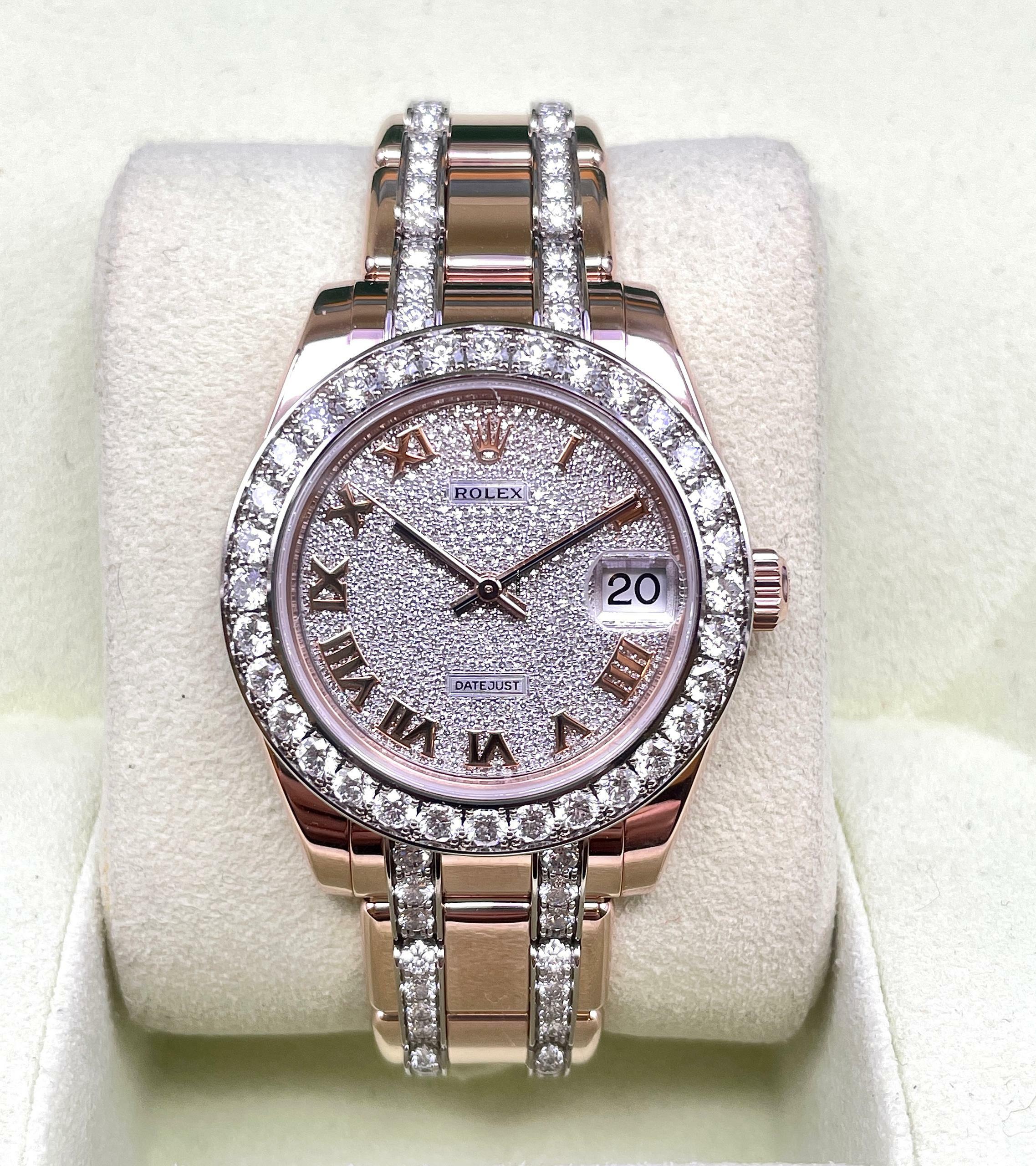 Rolex Lady-Datejust Pearlmaster Rosegold Factory/Orig. Diamond Setting 34mm Box+Papers like NEW </h1>
