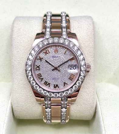  Rolex Lady-Datejust Pearlmaster Rosegold Factory/Orig. Diamond Setting 34mm Box+Papers like NEW </h1> 