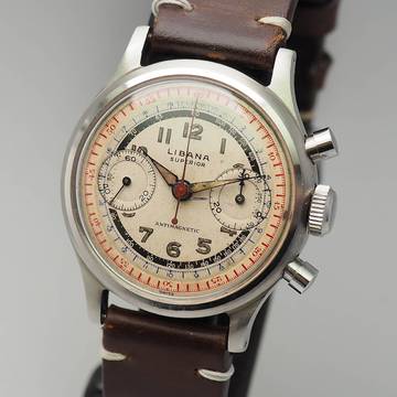  Libana Superior Chronograph Valjoux 23 screwed back...RARE 