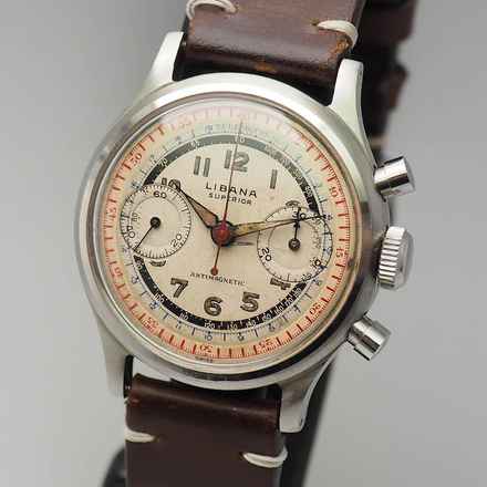  Libana Superior Chronograph Valjoux 23 screwed back...RARE 