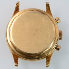 Thumbnail von Gübelin Chronograph Jumbo champagne dial valjoux 72 yellow gold 18KT 1950’s