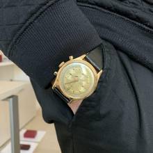 Thumbnail von Gübelin Chronograph Jumbo champagne dial valjoux 72 yellow gold 18KT 1950’s
