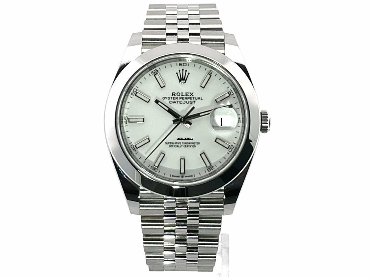  Rolex Datejust 41 Ref. 126300 Edelstahl Weiß Index Jubile-Band </h1> 