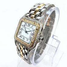 Thumbnail von Cartier Panthère 27mm 1 Row Gold Quartz ~1.16TCW DIAMOND Watch </h1>
