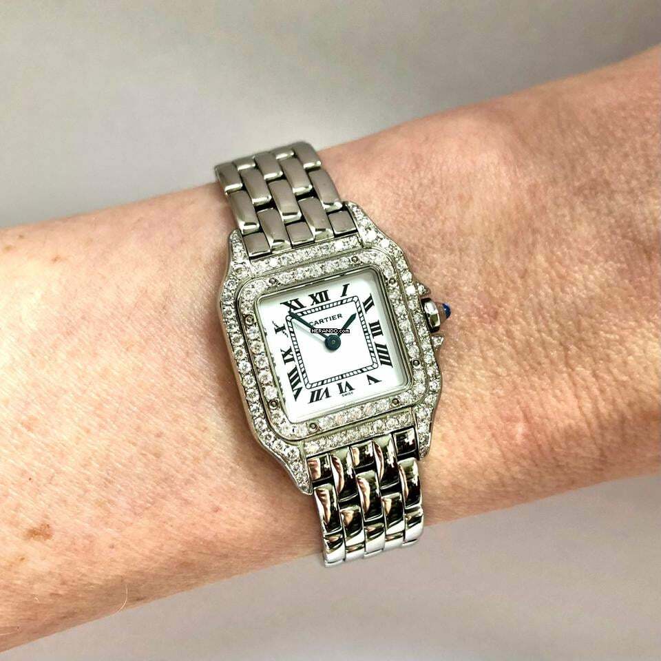 Cartier Panthère 23mm Quartz Steel 0.87TCW DIAMOND Watch </h1>