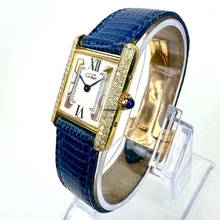 Thumbnail von Cartier Tank Quartz 21mm Goldplated Silver 0.65TCW Diamond Watch </h1>