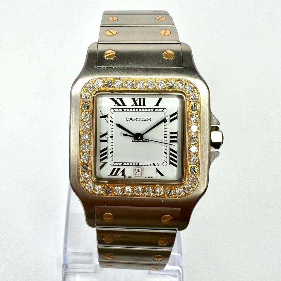  Cartier Santos Galbée 29mm Quartz 2 Tone 0.85TCW Diamond Watch </h1> 
