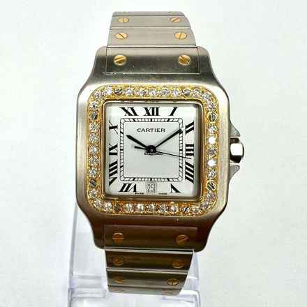  Cartier Santos Galbée 29mm Quartz 2 Tone 0.85TCW Diamond Watch </h1> 