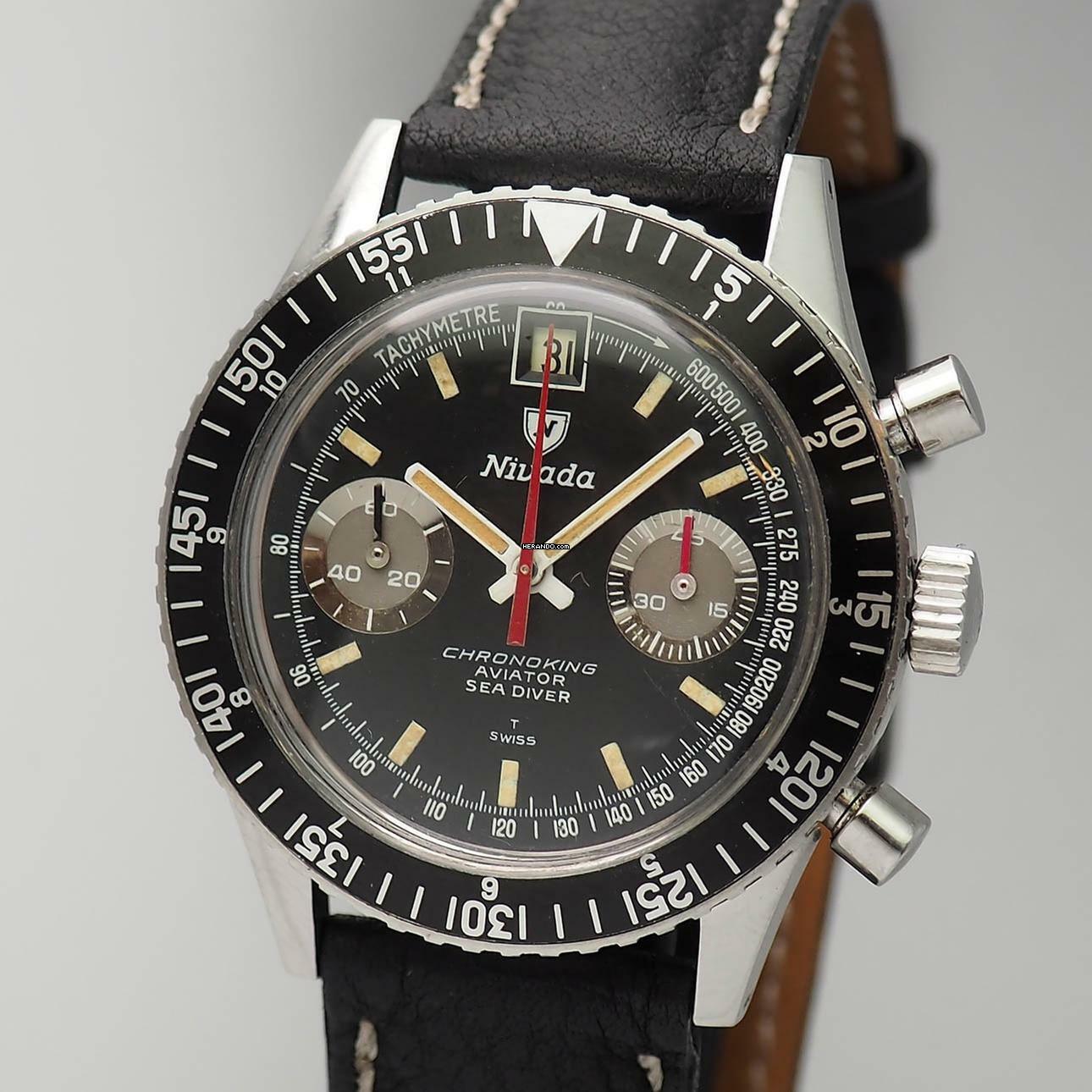 Nivada Grenchen Sea-Diver Chronograph ChronoKing Valjoux 23,very rare