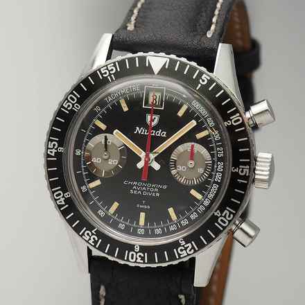  Nivada Grenchen Sea-Diver Chronograph ChronoKing Valjoux 23,very rare  