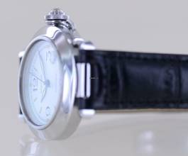 Thumbnail von Cartier Pasha C Date Automatic Stahl Klassiker Luxusuhr white arabic dial 35mm rar </h1>