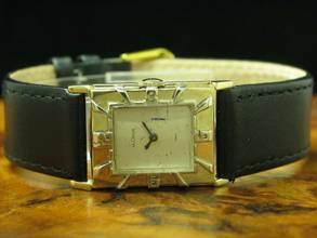 Thumbnail von Jaeger-LeCoultre Tank 14kt Gold Handaufzug Herrenuhr / Art Deco / Kaliber 438/4cw </h1>