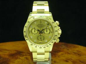 Thumbnail von Rolex Daytona Cosmograph 18kt Gold Automatic Herrenuhr / Diamond Dial / 116528h </h1>