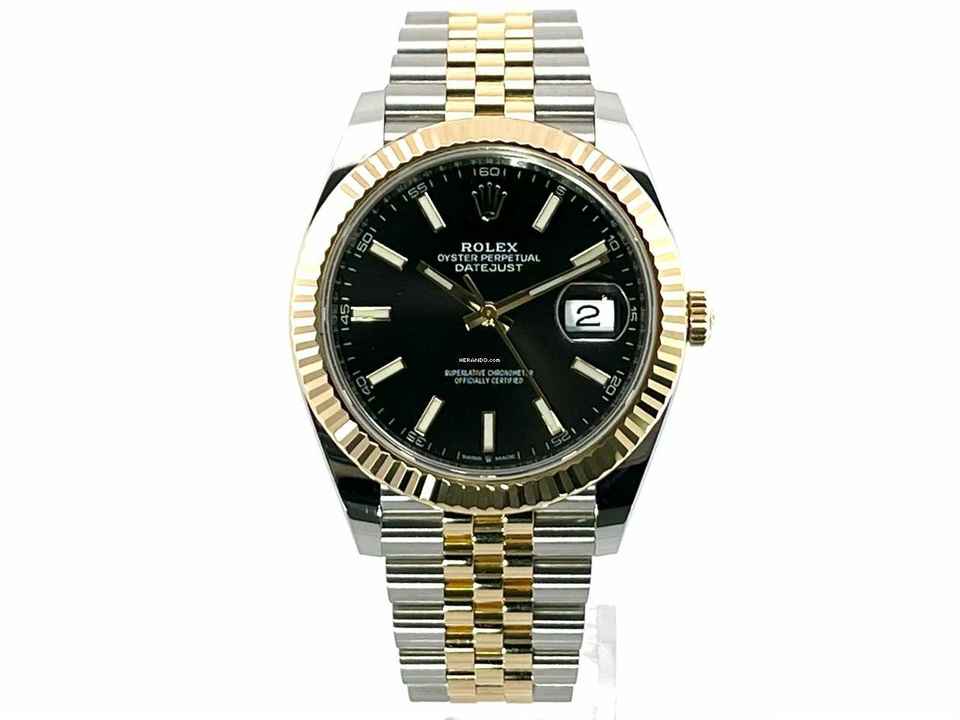  Rolex Datejust 41 Edelstahl Gelbgold 126333 Schwarz Index Jubile </h1> 