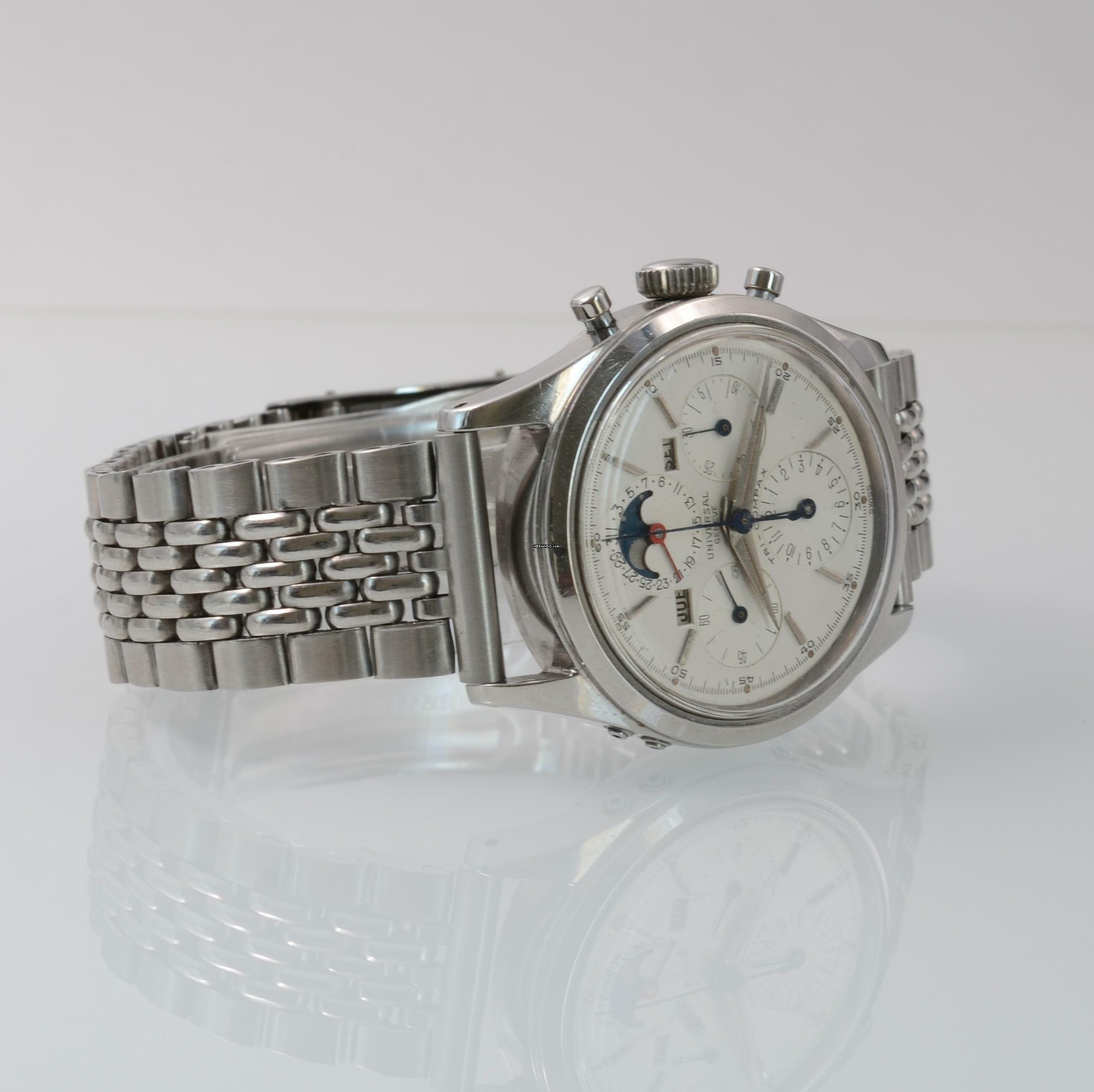 Thumbnail von Universal Genève Tri-Compax Chronograph 22297-3 Tri-Compax full calendar Moonphase TOP Condition 1958's </h1>