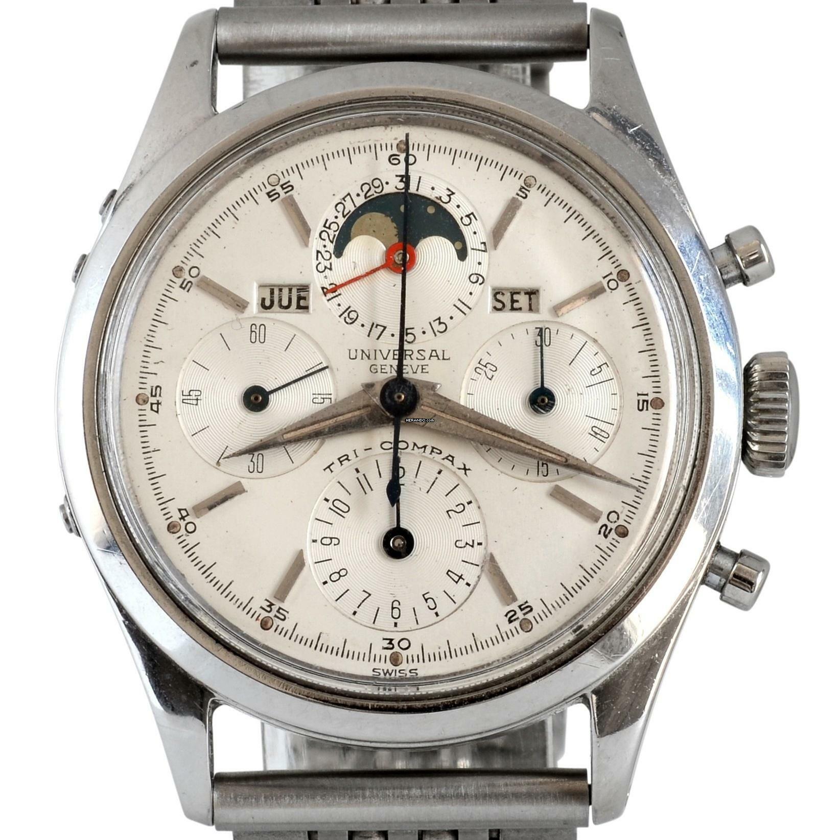 Thumbnail von Universal Genève Tri-Compax Chronograph 22297-3 Tri-Compax full calendar Moonphase TOP Condition 1958's </h1>