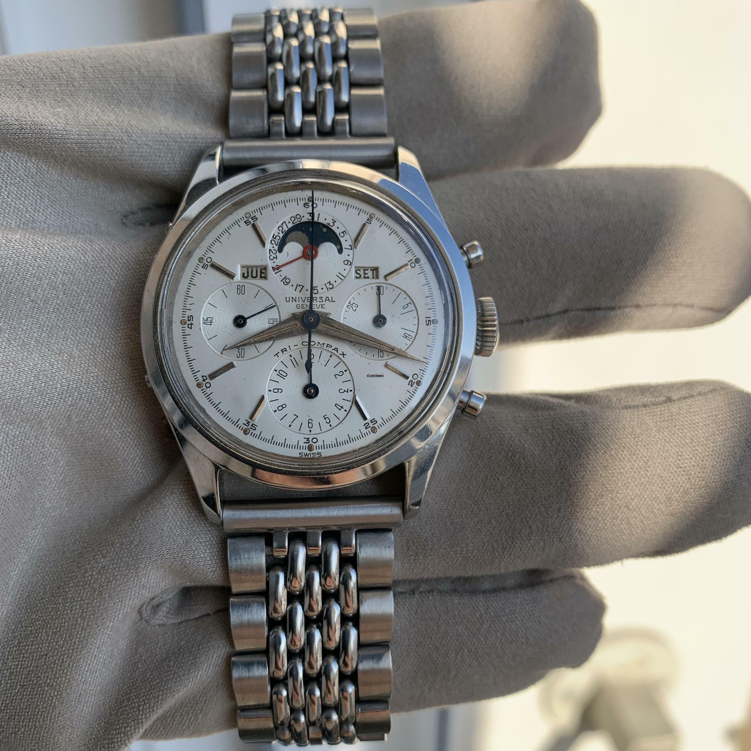 Thumbnail von Universal Genève Tri-Compax Chronograph 22297-3 Tri-Compax full calendar Moonphase TOP Condition 1958's </h1>