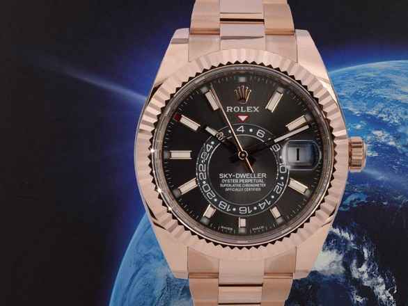  Rolex Sky-Dweller Rose Gold Rhodium Dial New  
