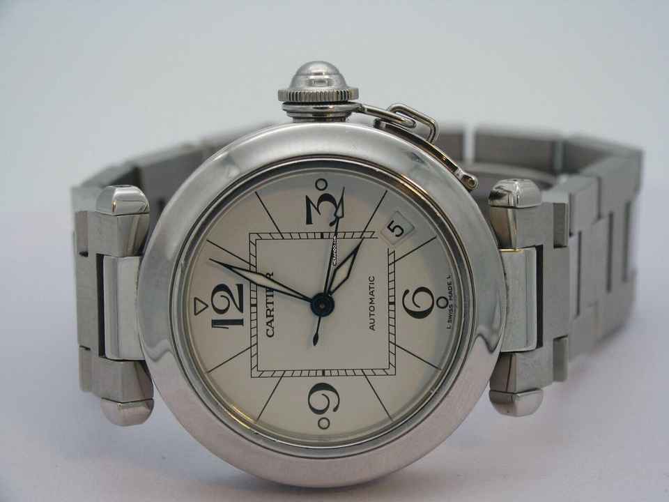  Cartier Pasha C Edelstahl Damenuhr Inkl Papiere / Ref 2324 / Ø 35mm </h1> 