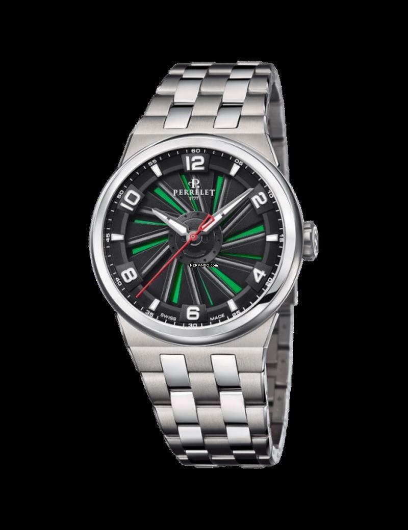 Thumbnail von Perrelet Turbine Titanium 41 Green optional in red blue and black Steel bracelet