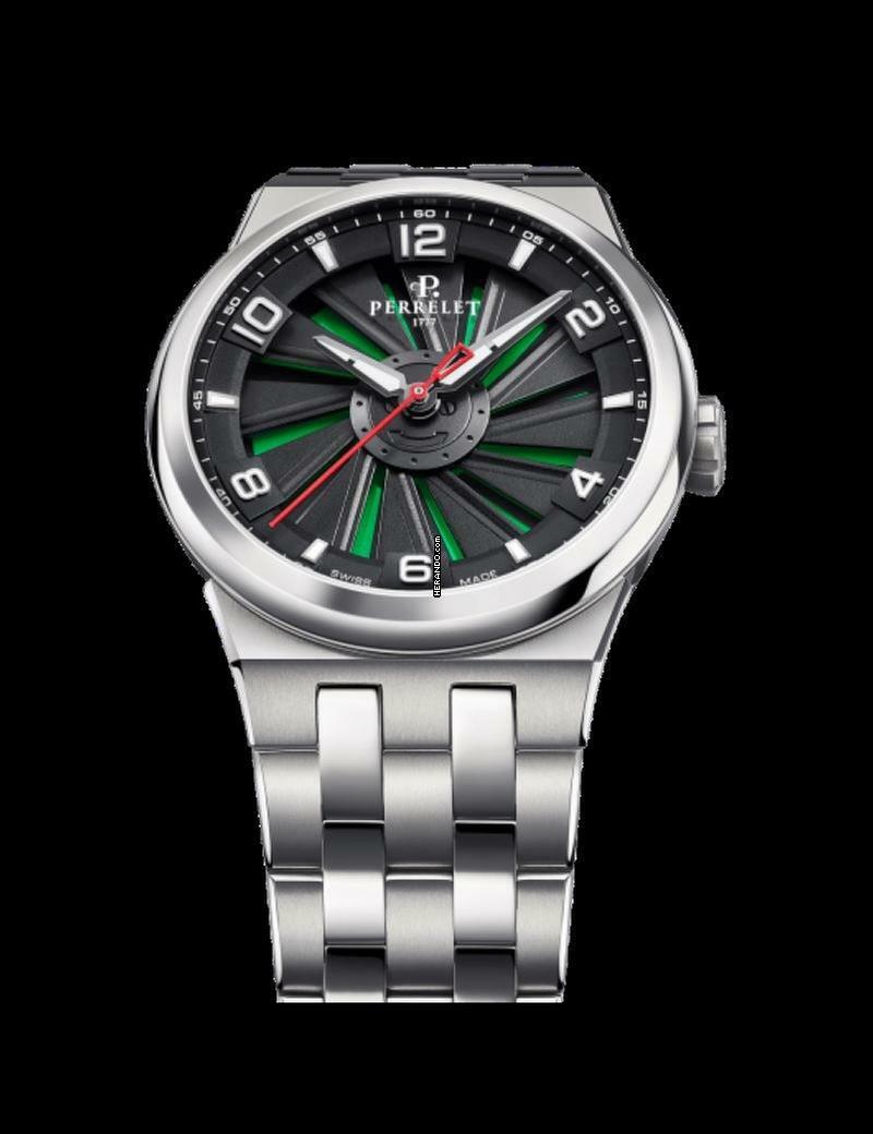 Thumbnail von Perrelet Turbine Titanium 41 Green optional in red blue and black Steel bracelet