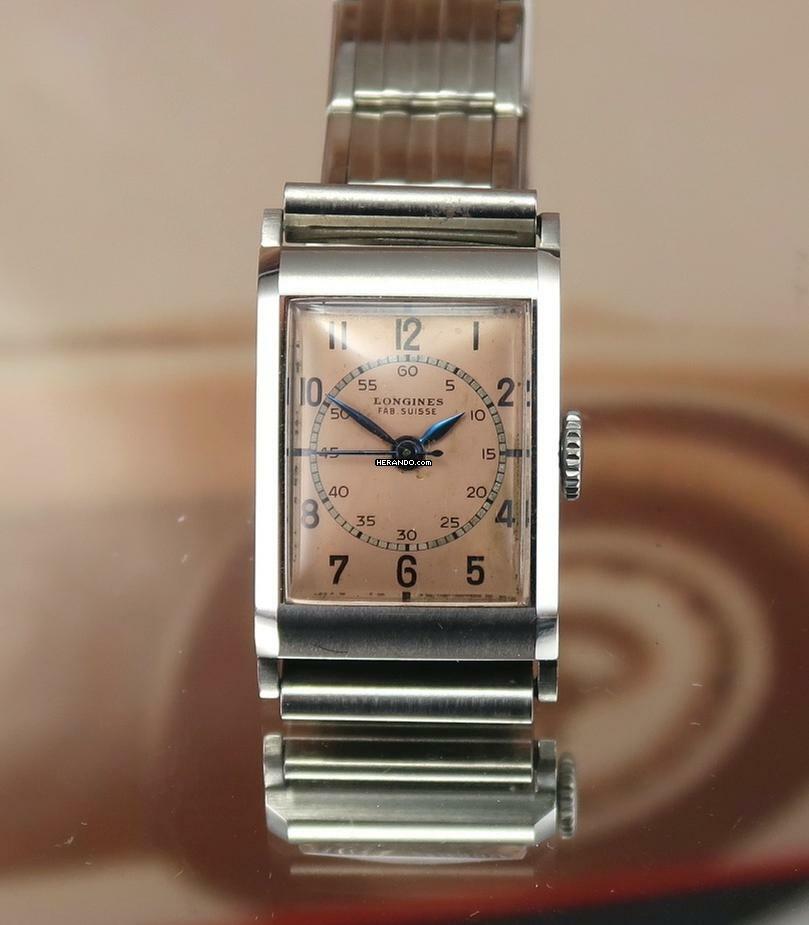  Longines Rare Vintage Steel Tank Pink Medicus Dial Extract </h1> 