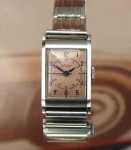 Thumbnail von Longines Rare Vintage Steel Tank Pink Medicus Dial Extract </h1>