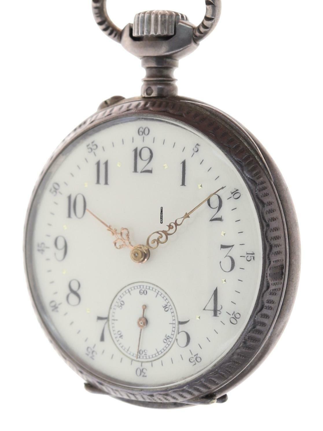 Thumbnail von Swiss Mans Pocket Watch open face Silver – Case all over decorated Silver – Cuvette </h1>