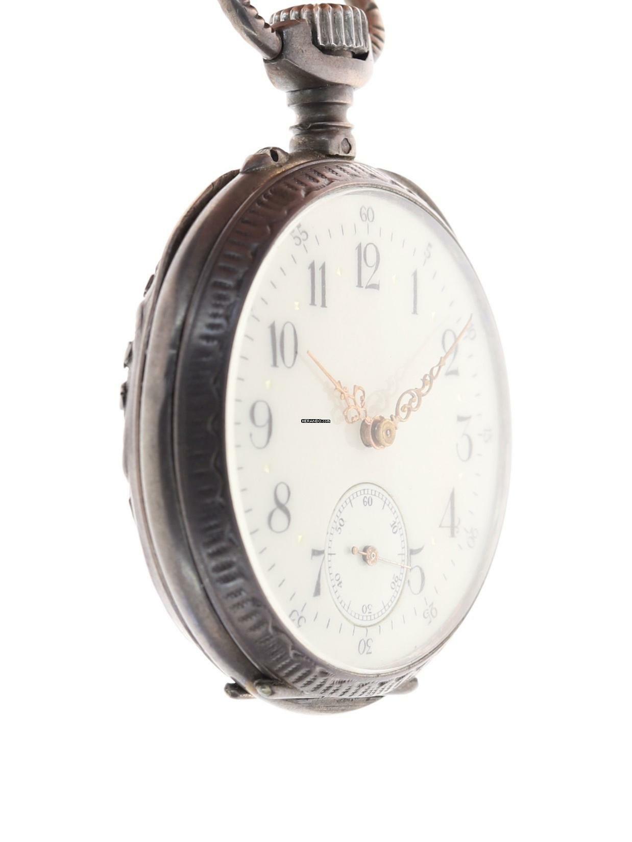 Thumbnail von Swiss Mans Pocket Watch open face Silver – Case all over decorated Silver – Cuvette </h1>