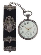 Thumbnail von Swiss Mans Pocket Watch open face Silver – Case all over decorated Silver – Cuvette </h1>
