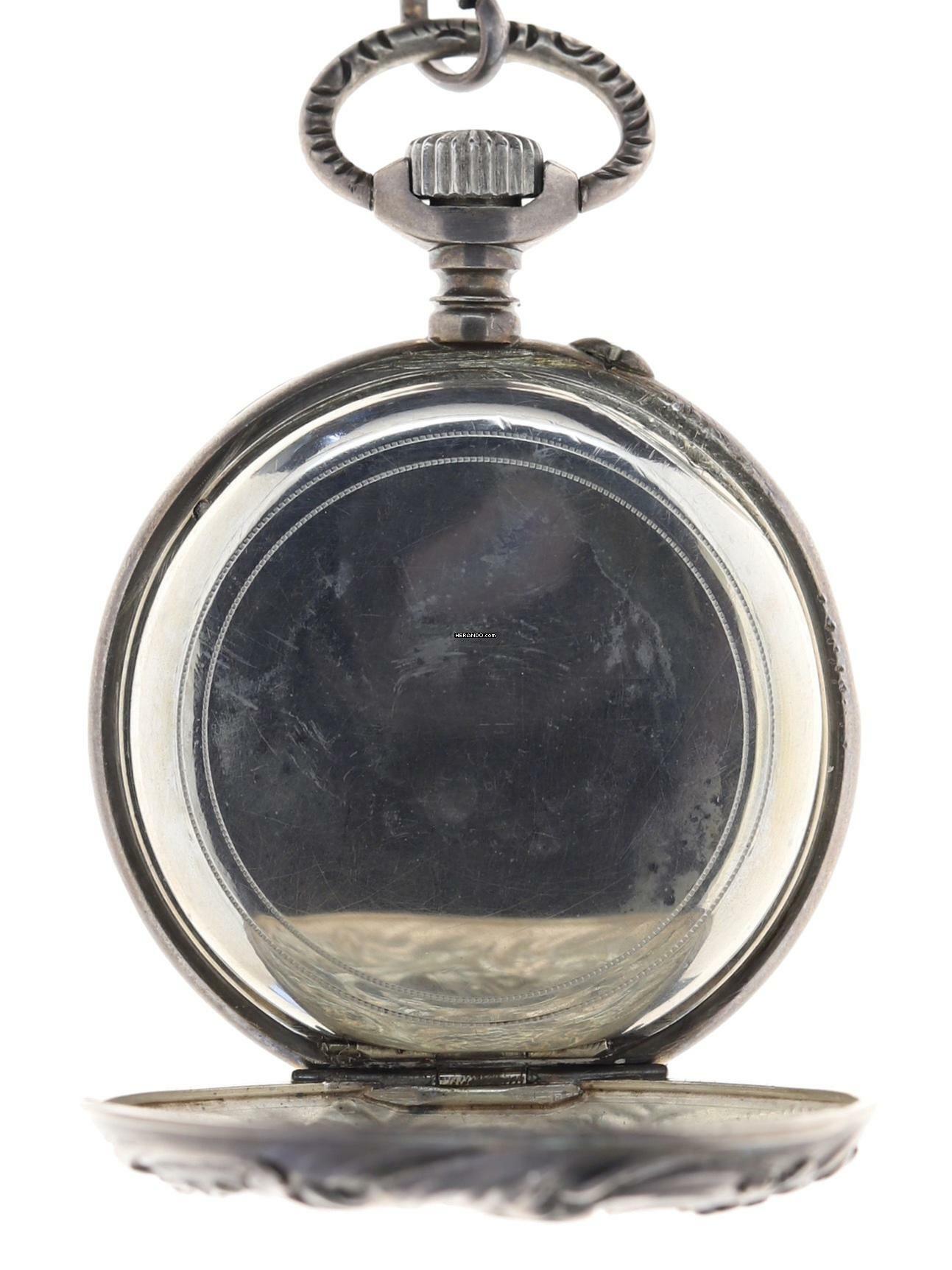 Thumbnail von Swiss Mans Pocket Watch open face Silver – Case all over decorated Silver – Cuvette </h1>